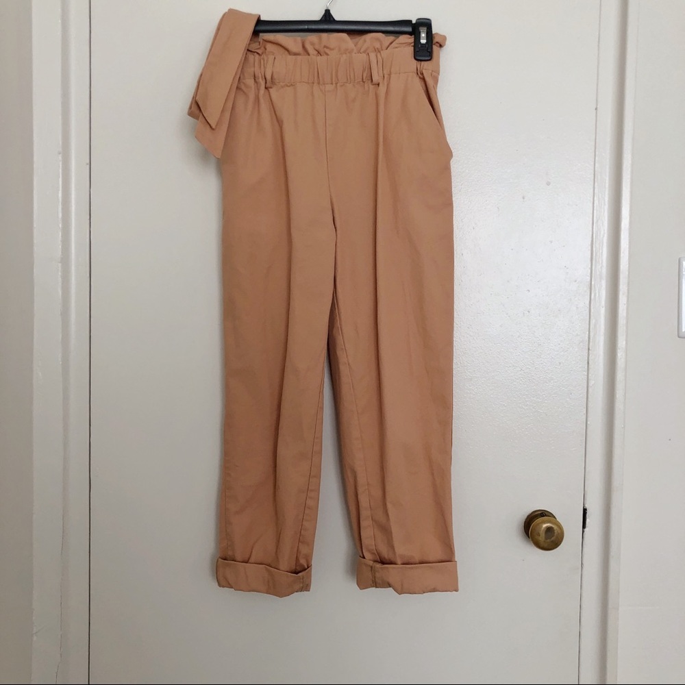 Tan Paperbag Pants